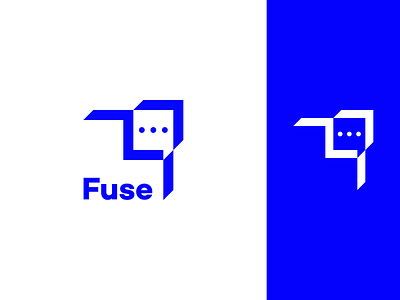 Fuse Logo brand branding identity couch sofa design icon illustration geometric minimalistic group chat app logo logomark icon modern clean simple text bubble