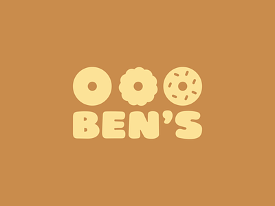 BEN'S Logo bagel donut bread bakery food loaf brand branding identity bun buns cake concept bubble letter logo icon bold logo mark wordmark modern creative design