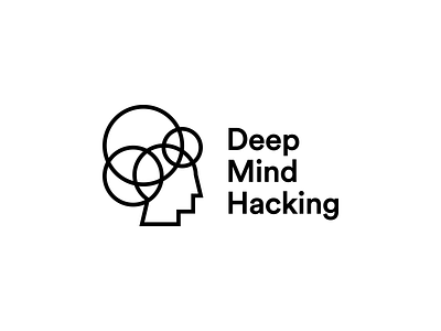 Deep Mind Hacking Logo brand branding identity circle ring symbol design illustration logotype intelligence creative minimal logo logomark icon mark symbol human mind brain head modern clean simple smart tech rings