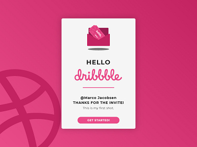 Dribbble debut debut first shot hello mail thank you thanks