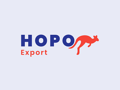 Hopo Export art branding clean dailylogo dailylogochallenge export hopo kangaro logo simple vector