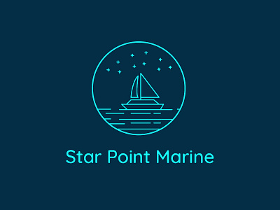 Daily logo challenge 23/50 - Boat logo boat clean dailylogo dailylogochallenge logo marinelogo ocean ship simple star point marine vector water