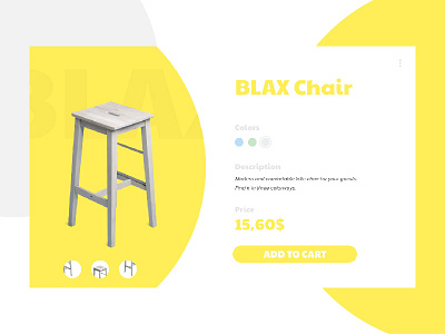 BLAX Chair product page concept furniture interface minimal product ui ui design ux