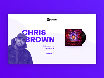 Landing page of an album release album chrisbrown clean design landingpage listen music simple spotify ui uidesign