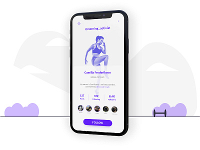 User Profile activist app athlete clean design fitness simple socialmedia ui user profile vector