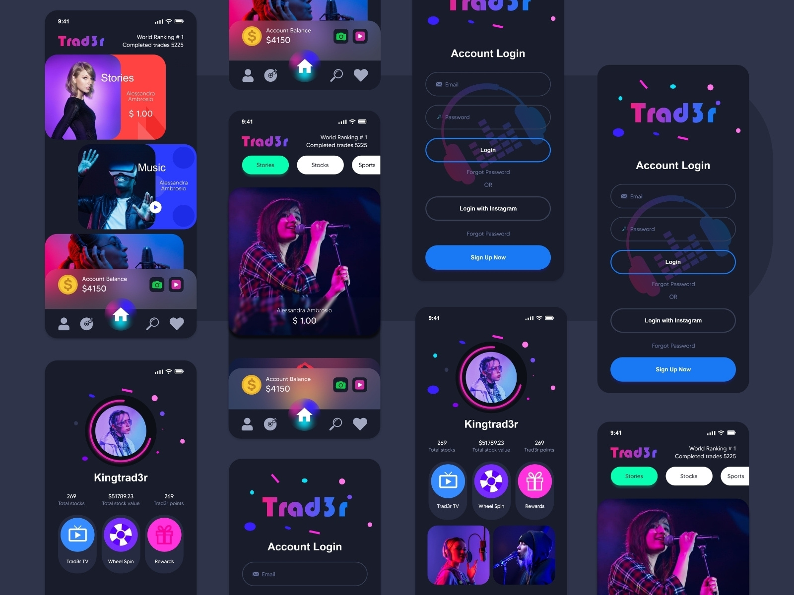 Trad3r App UI by Abdullah Khalil on Dribbble