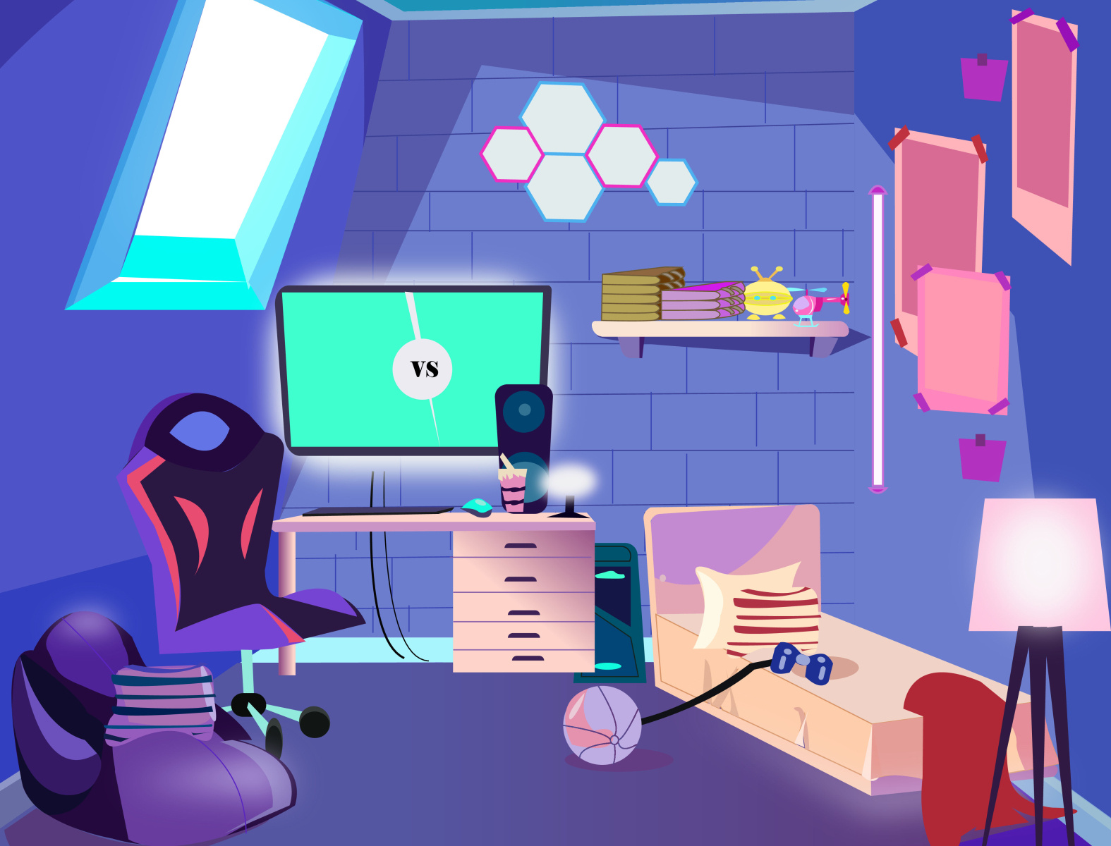 My Bedroom Illustration By Muqadas Nawaz On Dribbble