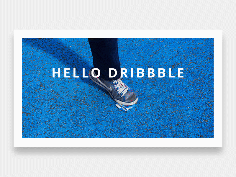 Hello dribbble! animation blue bounce debuts dribbble first shot foot minimal photography webdesign