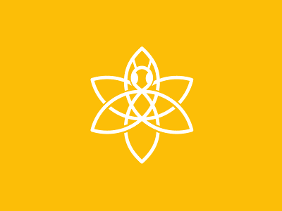 Bee & Lily bee brand branding flower interrobang lily logo logo design minimal yellow