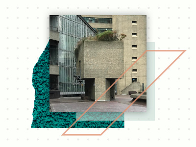 Barbican Blog Post (Artwork) brutalist green grid illustration photography shadow