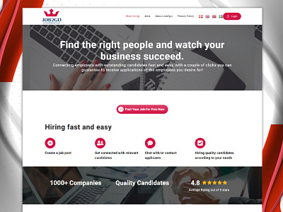 JOB2GO, An Employer And Employee Connecting Website.