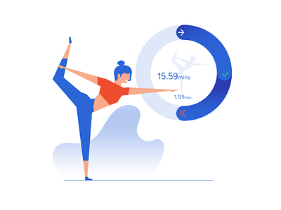 Yoga calories creative design health health app illustration interface logo minimal ring uiux userinterface vector