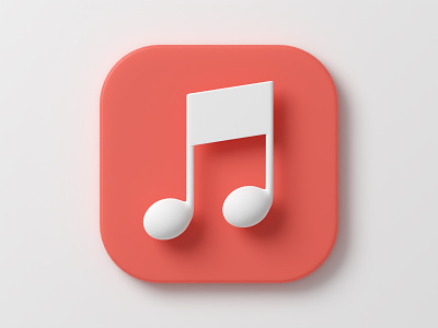 iOS 14 Apple Music 3D App Icon 3d 3d model app app design app icon apple apple app apple icon apple music blender ios ios14 iphone12 music music note neomorphism