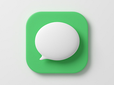 iOS 14 iMessage 3D App Icon 3d 3d app design app app design app icon apple green icon imessage ios ios app ios14icon ios14icons iphone12 iphoneapp neomorphic neomorphism speechbubble