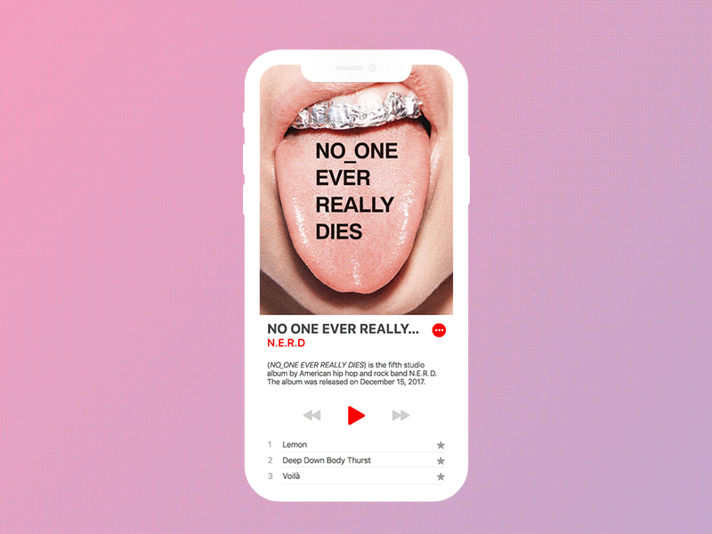 Music App Animation animation ios app iphonex musicapp scrolling