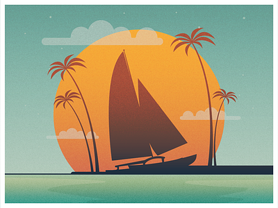 Beach Sunsets creative dailydesign dailyui design illustration illustrator interface minimal sailboat uidesign uitrends userinterface vector