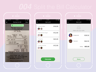 004 - Split the Bill Calculator calculator app daily challange dailyui dailyui 004 ios calculator payment app specialty app split the bill