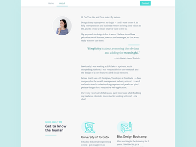 Portfolio About Page about about me daily challange dailyui portfolio portfolio about page portfolio design