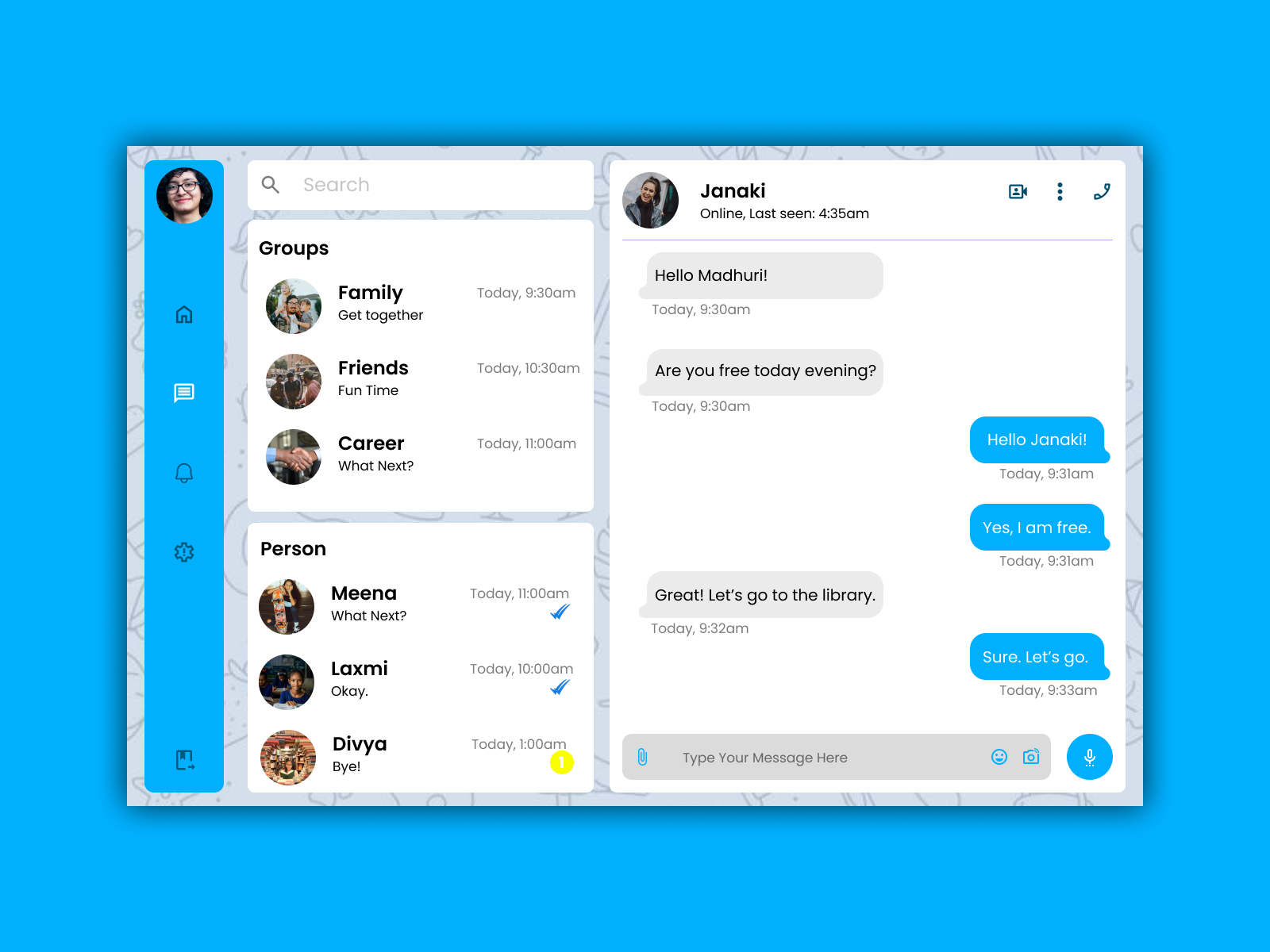 #DailyUI Challenge 13: Direct Messaging by Designer on Dribbble