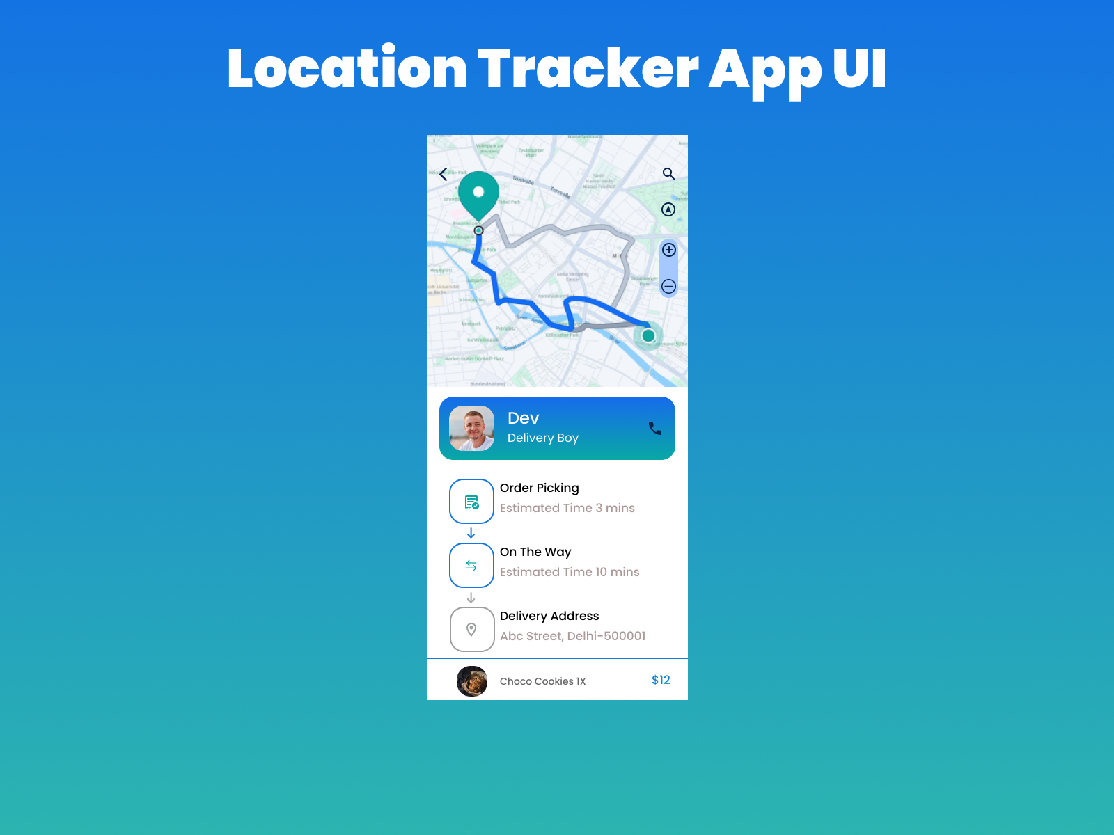 Location tracker delivery app by Designer on Dribbble
