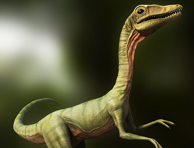 Dino Compsognathus 3D 3d dinosaure render