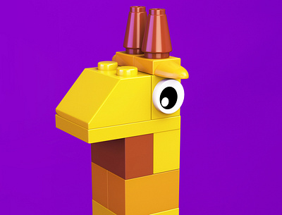 3D Giraffe Lego Fan Art 3d cartoon illustration maya render