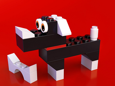3D Dog Lego Fan Art 3d cartoon illustration maya render