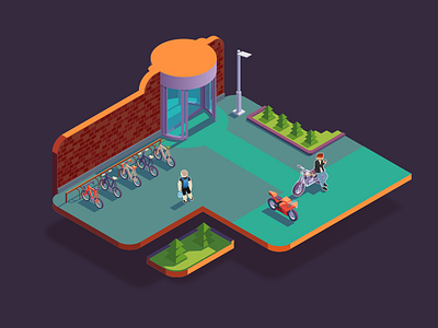 Isometric office room