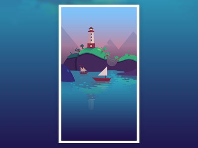 Lighthouse app background color illustration lighthouse mobile vector