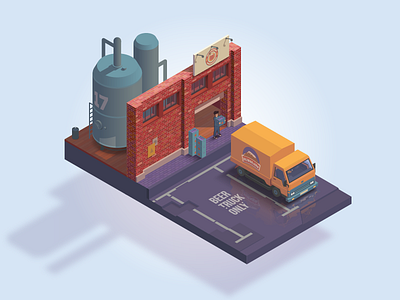 Brewery architecture beer illustration isometric vector