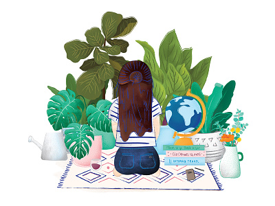 don't forget to water the plants books eucalyptus fiddle fig globe happy space home monstera moroccan rug plants poppy self portrait watering can