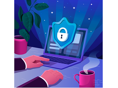 Cyber Security cyber security flat illustration illustrator it office vector vector illustration