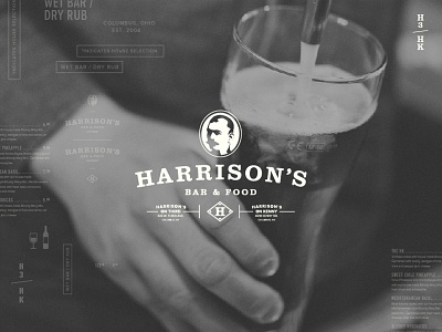 Harrison's Identity beer food identity lock up logo mark restaurant type