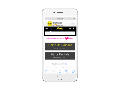 Hertz Mobile Web App & Feature Re-Design hertz hertz mobile web app re design user experience design ux