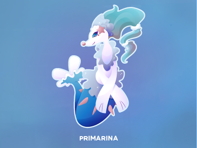 Primarina amy gadbois gradient illustrator pokemon popplio primarina vector