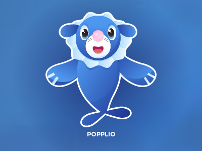 Popplio amy gadbois gradient illustrator pokemon popplio primarina vector