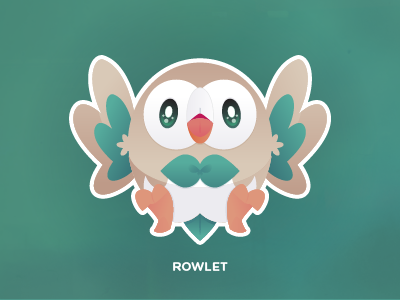 Rowlet amy gadbois gradient illustrator litten pokemon popplio primarina rowlet vector