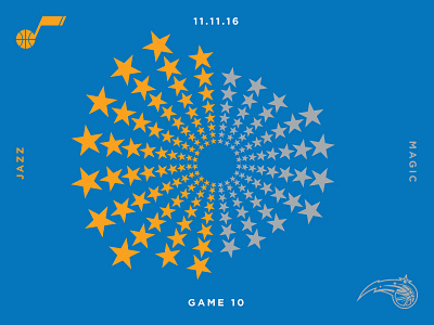 Jazz Scores: Game 10 - 11.11.16 basketball data design graph jazz magic minimal nba sports stats utah visual