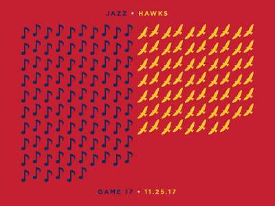 Jazz Scores: Game 17 - 11.25.16 basketball data design hawks illustration jazz nba sports statistics stats utah visualization