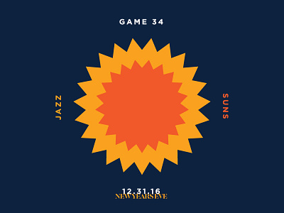 Jazz Scores: Game 34 - 12.31.16 basketball data design illustration jazz nba sports stats suns utah visualization