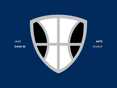 Jazz Scores: Game 35 - 1.2.17 basketball data design illustration jazz nab nets sports stats utah visualization