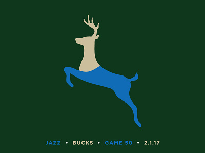 Jazz Scores: Game 50 - 2.1.17 basketball bucks data design illustration jazz nba sports stats utah visualization