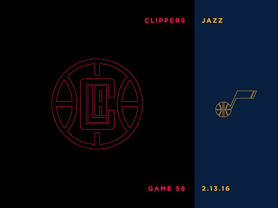 Jazz Scores: Game 56 - 2.13.17 basketball clippers data design illustration jazz la nba sports stats utah visualization