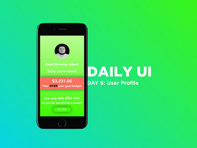 Daily UI Day 6: Design a user profile. adammcknight blue bright colors dailyui green profile ui uidesign userprofile ux uxdesign