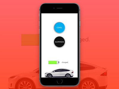 Two Options – Cool or Summon (Tesla Model X app concept.) adobe design modelx tesla teslamodelx ui uiux user interaction ux