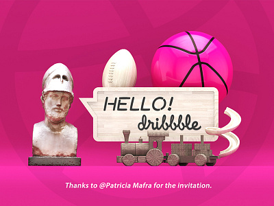 Hello Dribbbler! My first shot! 3d art c4d cinema4d dribbble first first shot ps ui