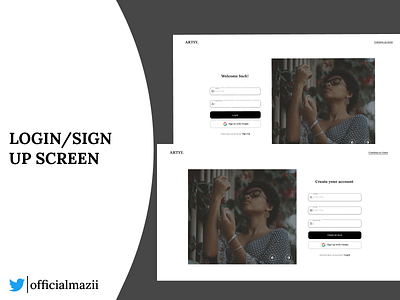 A simple web sign-up and login screen design desktop figma login signup ui ux