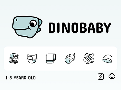 Dinobaby baby dino logo monk monkren
