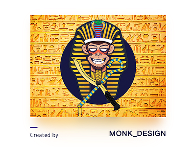 Monkey，I'm a Pharaoh branding，monk，monkey，pharaoh