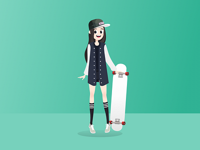 I like skateboarding girl